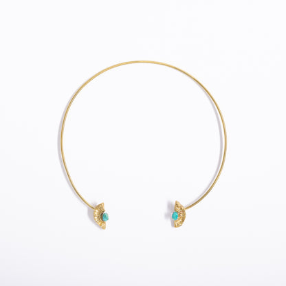 Demi Lune Open Collar with Stones