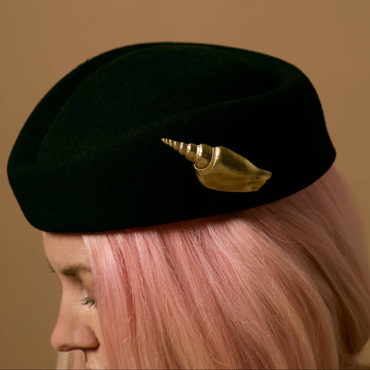 Unicorn Horn Shell Brooch