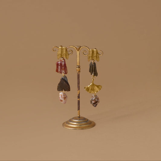 Shell Ginkgo Fragment Earrings