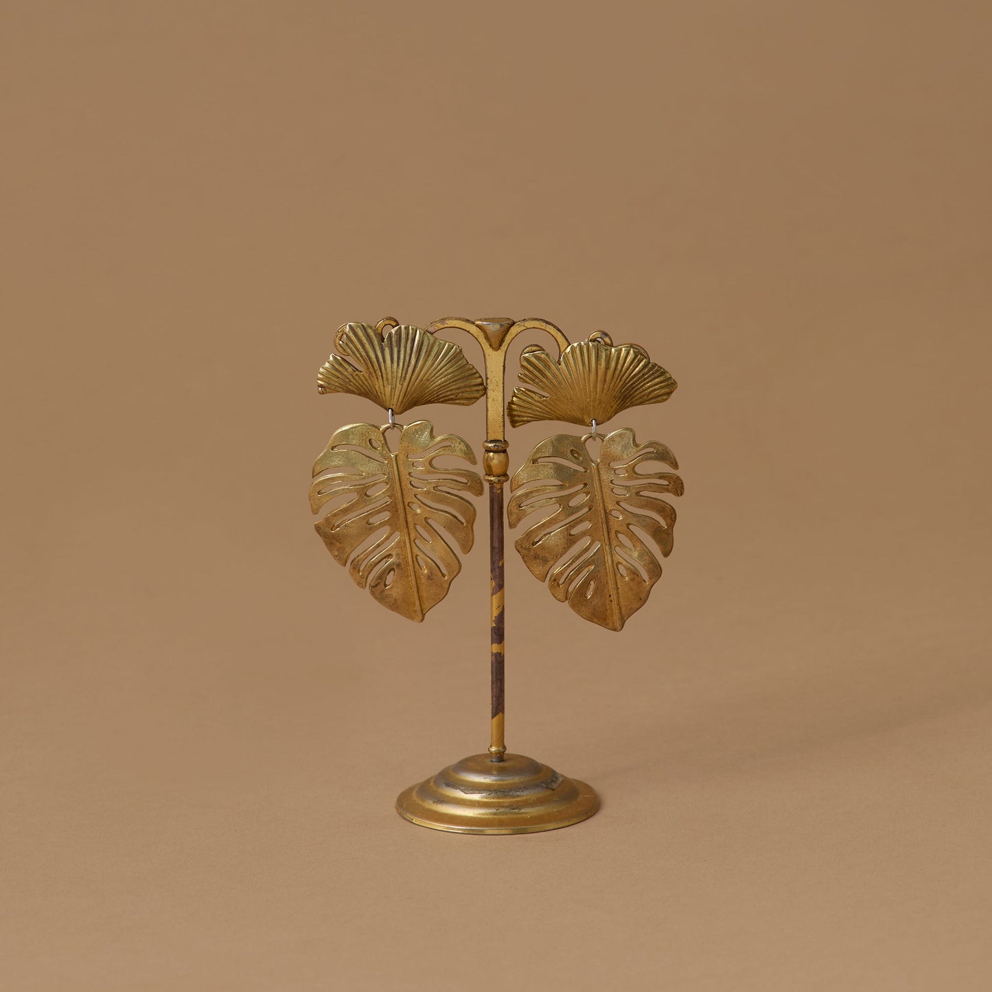 Ginkgo Fan Monstera Earrings