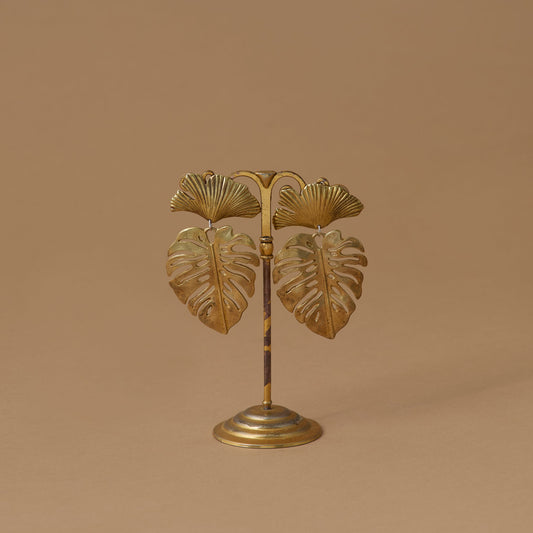 Ginkgo Fan Monstera Earrings