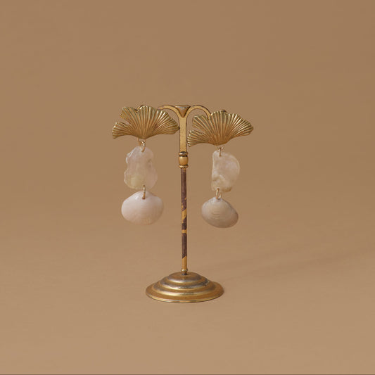 Fan Ginkgo Shells Earrings