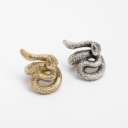 Water Moccasin Ring with Stone Eyes