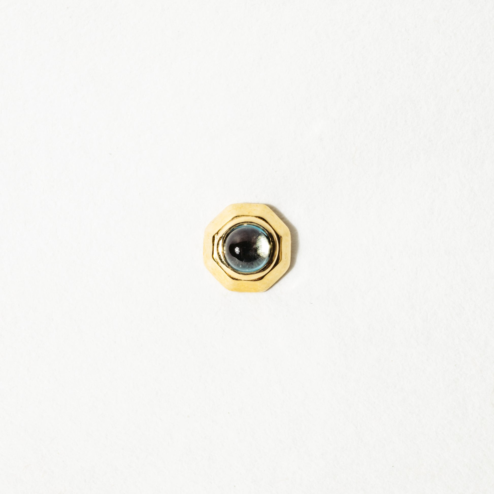 Geometric London Blue Topaz Stud
