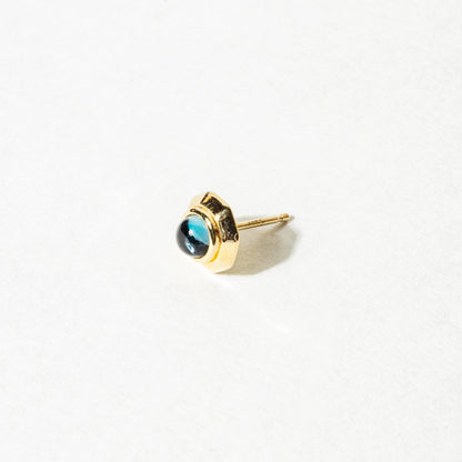 Geometric London Blue Topaz Stud