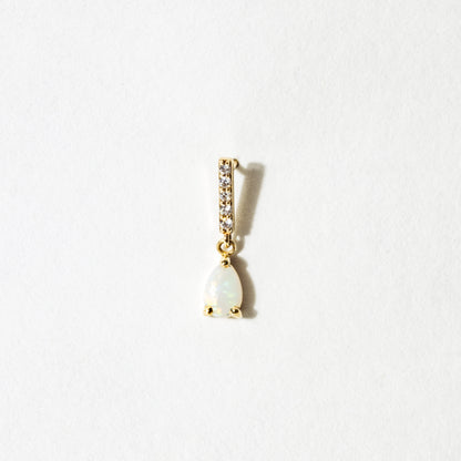 Diamond Bar with Opal Drop Stud