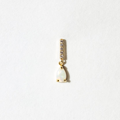 Diamond Bar with Opal Drop Stud