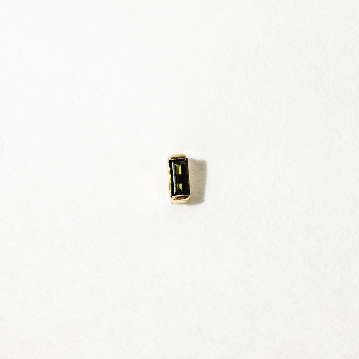 Green Tourmaline Baguette Stud