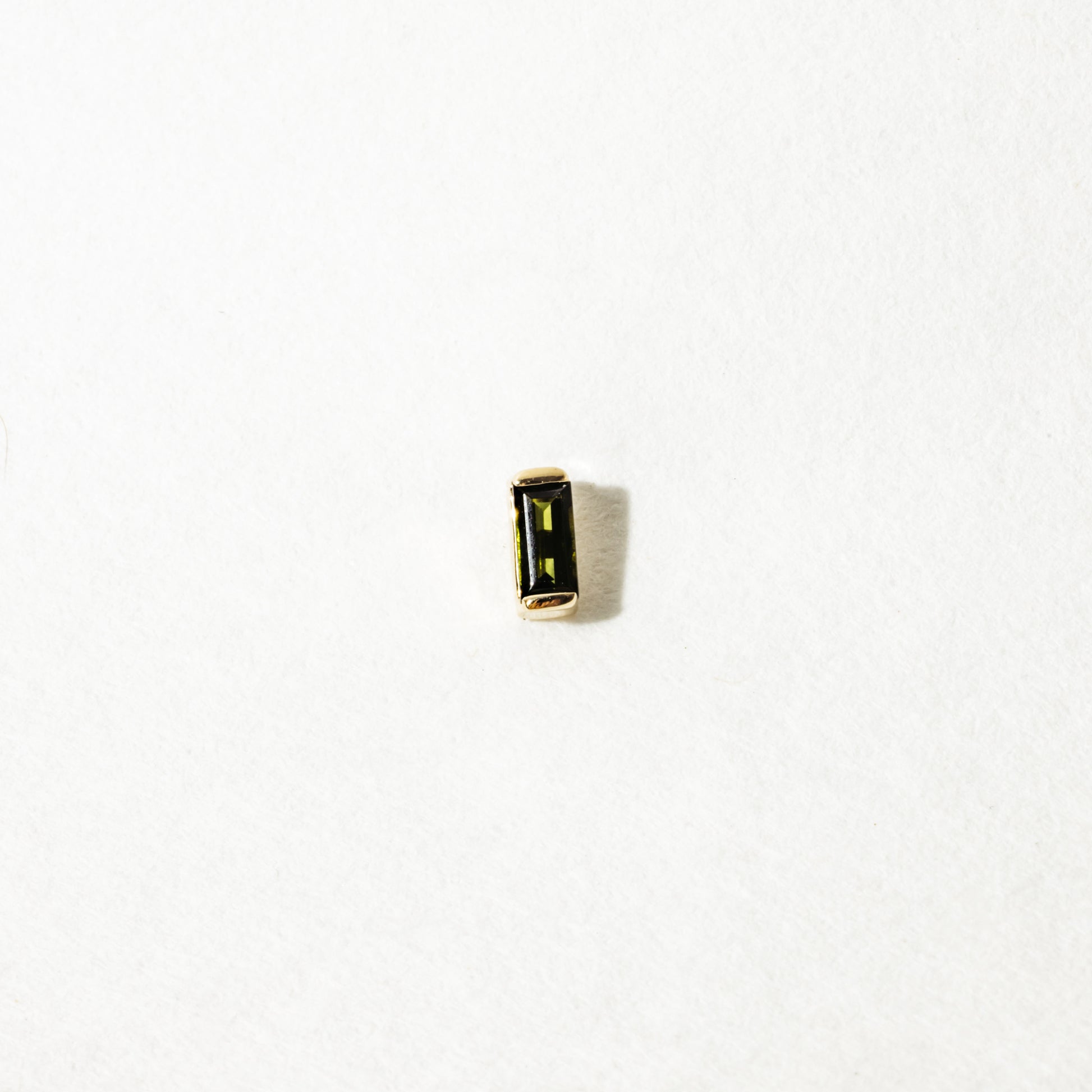Green Tourmaline Baguette Stud