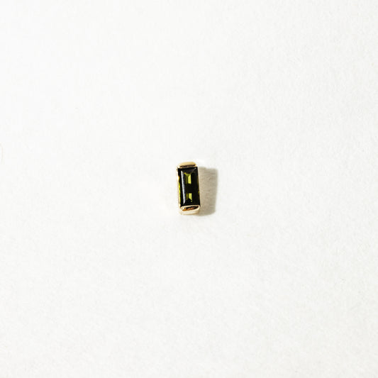 Green Tourmaline Baguette Stud